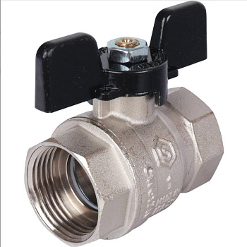 Кран шаровой Ду 25 (1") ВР/ВР, ручка бабочка STOUT 